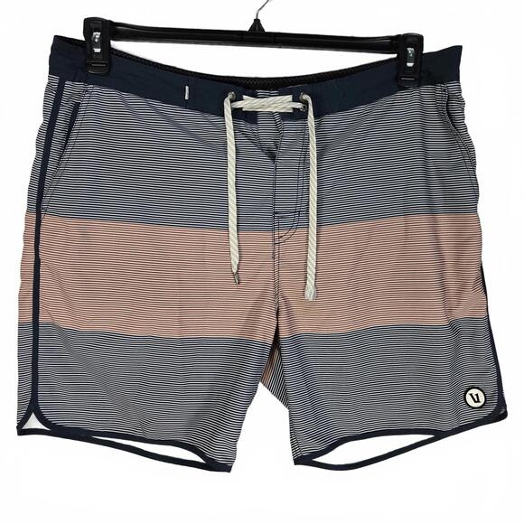 vuori Other - Vuori Cruise Boardshorts Mens 38 Blue Stripe Performance Swim Trunks - READ